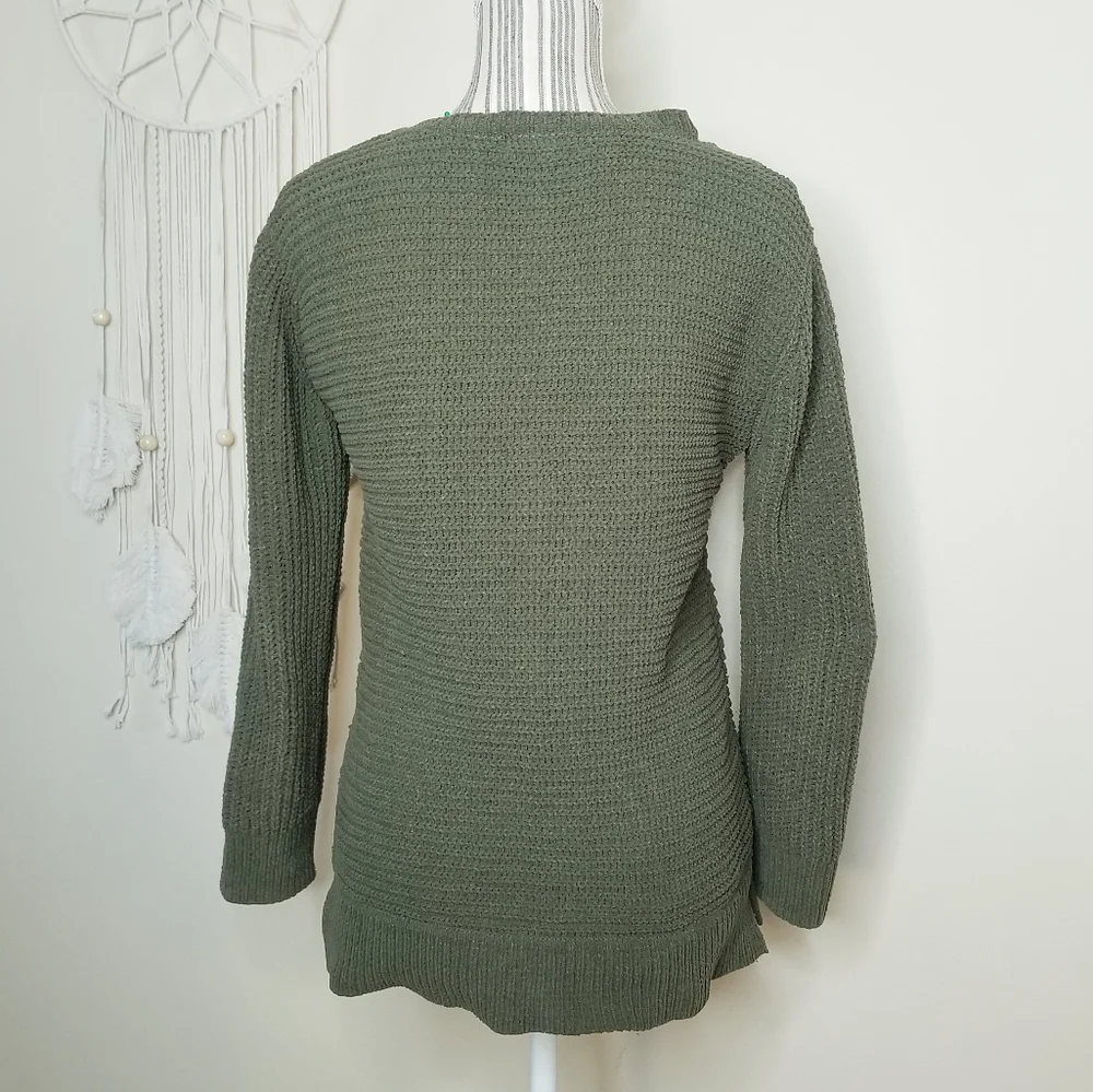 BB Dakota Chenille Knit Sweater Army Green Sz S